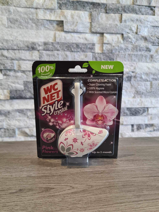 WC Net Pink Flowers Toilet Freshener Block Clip