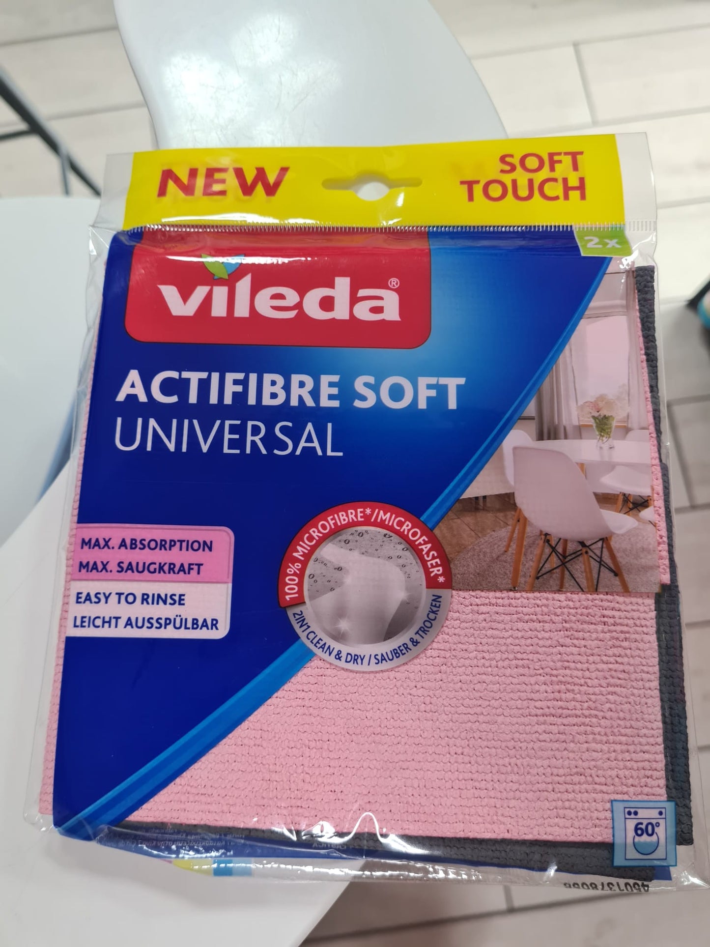 New vileda actifibre soft cloth pack of 2